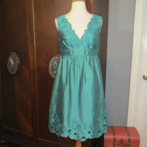 ADRIANNA PAPELL Floral Cut Out Embroidered Dress